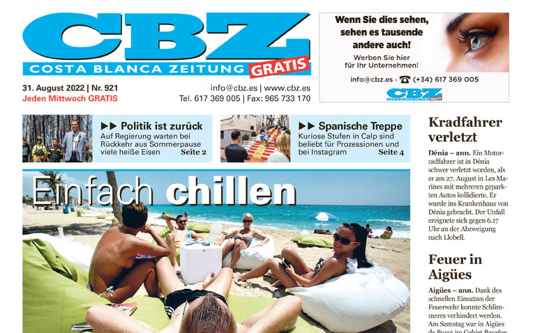 Costa Blanca Zeitung – 31. August 2022