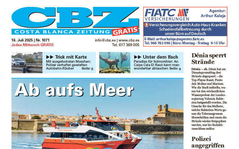 Costa Blanca Zeitung – 16. Juli 2025