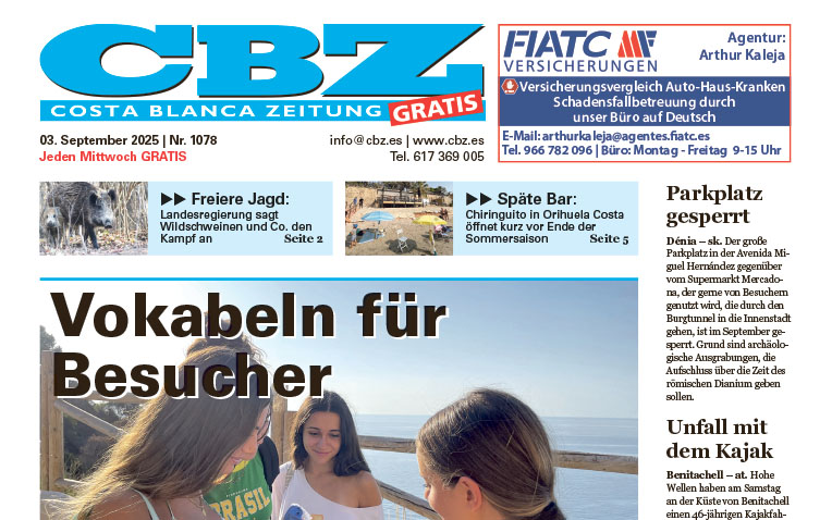 Costa Blanca Zeitung – 3. September 2025
