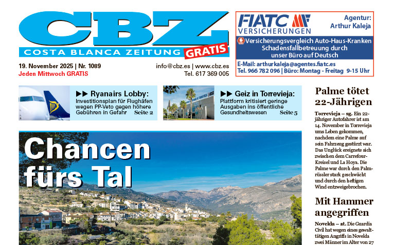 Costa Blanca Zeitung – 19. November 2025