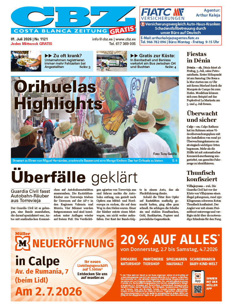 Costa Blanca Zeitung - 1. Juli 2026