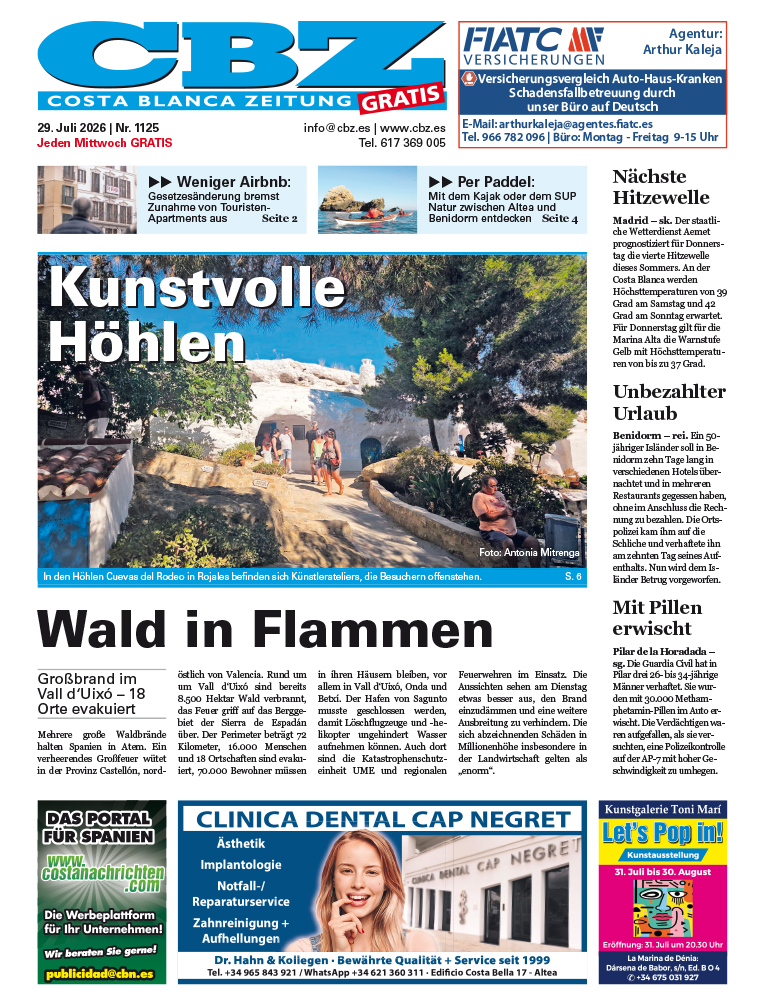 Costa Blanca Zeitung - 29. Juli 2026