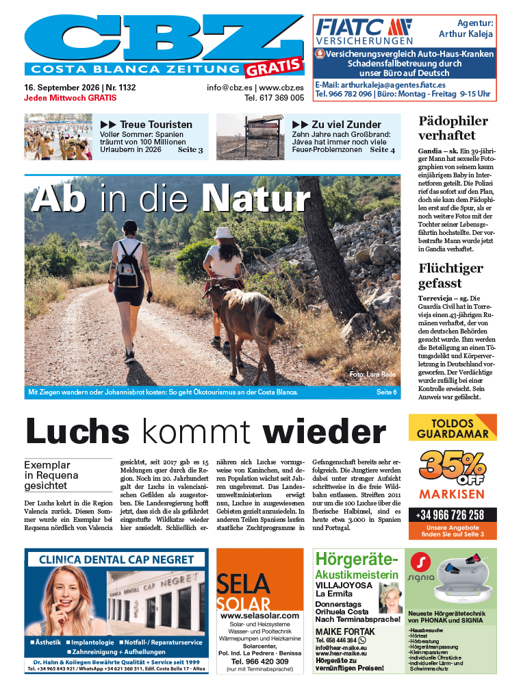 Costa Blanca Zeitung - 16. September 2026