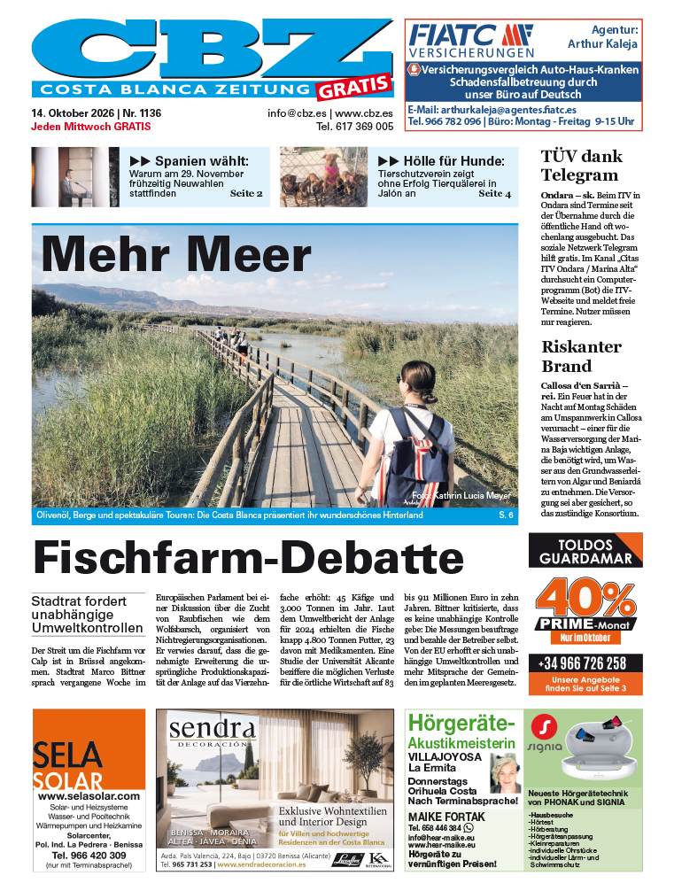 Costa Blanca Zeitung - 14. Oktober 2026